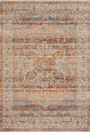 Loloi Rugs Lourdes Collection Rug in Tangerine, Ocean - 9'6" x 13'1"