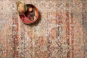 Loloi Rugs Lourdes Collection Rug in Tangerine, Ocean - 9'6" x 13'1"