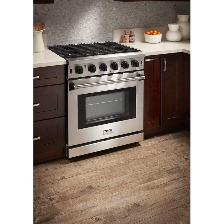 Thor Kitchen Package - 30" Gas Range, Microwave, Refrigerator, Dishwasher, AP-LRG3001U-6