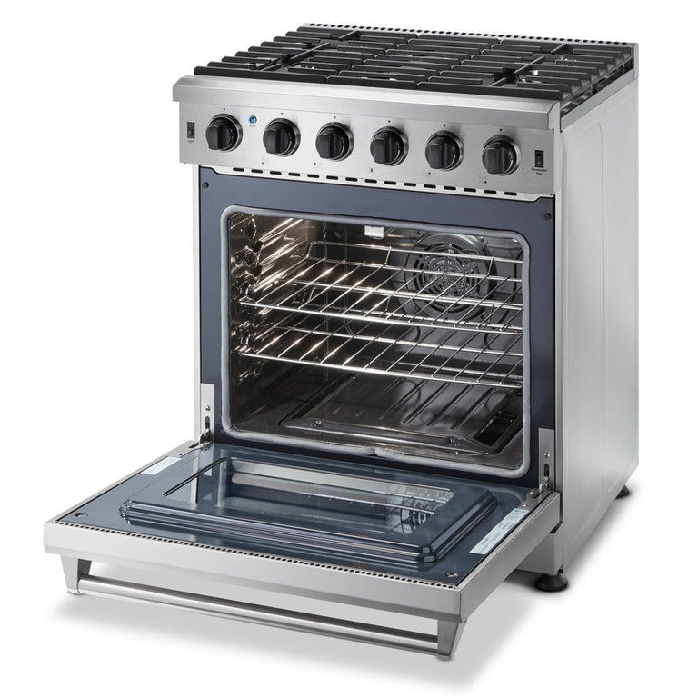 Thor Kitchen Package - 30" Gas Range, Range Hood, Refrigerator with Water and Ice Dispenser, Dishwasher, Wine Cooler, AP-LRG3001U-11
