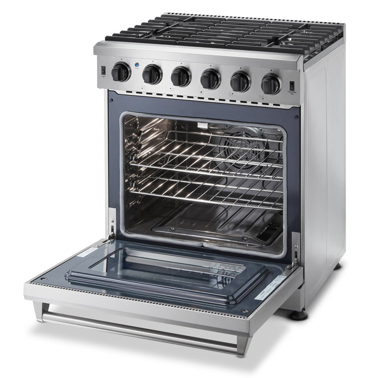 Thor Kitchen Package - 30" Propane Gas Range, Range Hood, Microwave, Refrigerator, Dishwasher, AP-LRG3001ULP-C-5