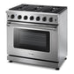 THOR Kitchen 36 in. 6.0 Cu. Ft Propane Gas Range in Stainless Steel, LRG3601ULP