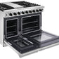 THOR Kitchen 48 in. 6.8 cu. ft. Double Oven Propane Gas Range in Stainless Steel, LRG4807ULP