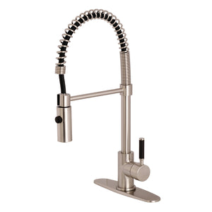Kingston Brass Kaiser Pull-Down Sprayer Kitchen Faucet In Brushed Nickel, LS8778DKL