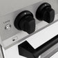 ZLINE Autograph Edition 30 in. 4.0 cu. ft. Range, Gas Stove/Electric Oven in DuraSnow® with White Matte Door, Matte Black Accents, RASZ-WM-30-MB