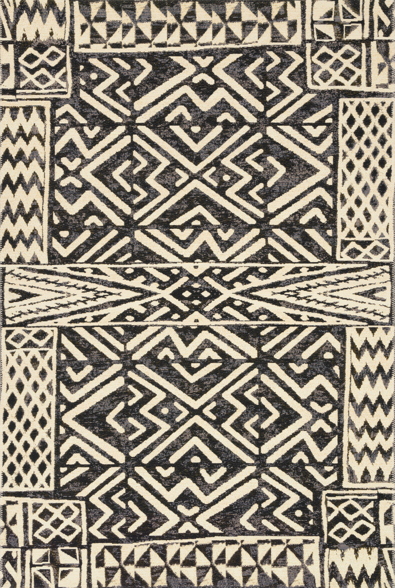 Loloi Rugs Mika Collection Rug in Ivory, Black - 10'6" x 13'9"