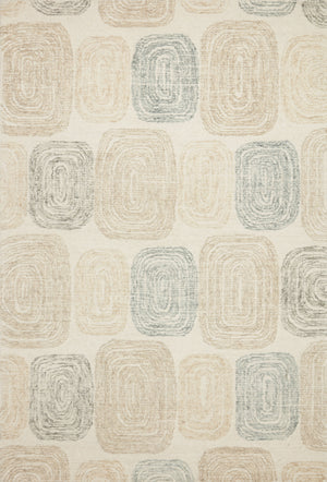 Loloi Rugs Milo Collection Rug in Teal, Neutral - 8'6" x 12'