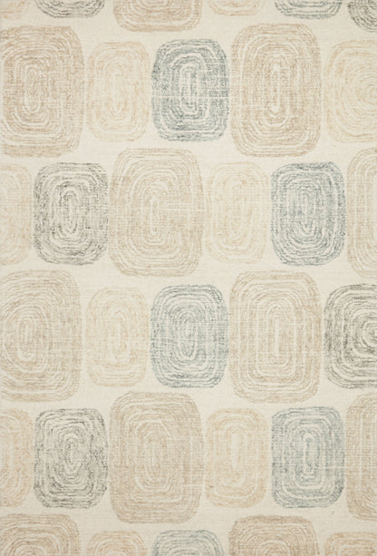 Loloi Rugs Milo Collection Rug in Teal, Neutral - 8'6" x 12'