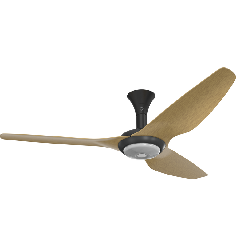 Big Ass Fans Haiku 60" Ceiling Fan, Low Profile Mount with Caramel Aluminum Blades and Black Finish with LED - Covered Outdoors