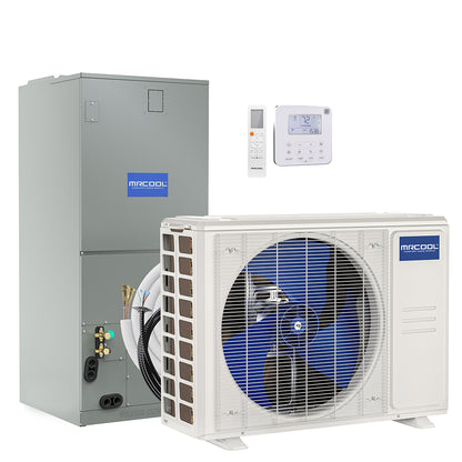 MRCOOL 24K BTU 19.2 SEER Ducted Air Handler and Condenser with 25 ft. Pre-Charged Line Set, CENTRAL-24-HP-230-25