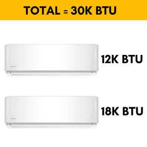 MRCOOL DIY Mini Split - 30,000 BTU 2 Zone Ductless Air Conditioner and Heat Pump, DIY-B-227HP1218