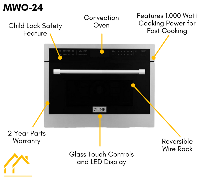 ZLINE 30 in. Self-Cleaning Wall Oven and 24 in. Microwave Oven Appliance Package, 2KP-MW24-AWS30
