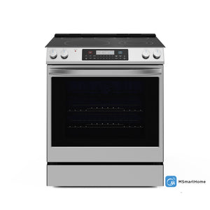 Midea 30 In. Slide-in Electric Range with 6.3 cu. ft. Self-Cleaning Oven in Stainless Steel, MES30S2AST
