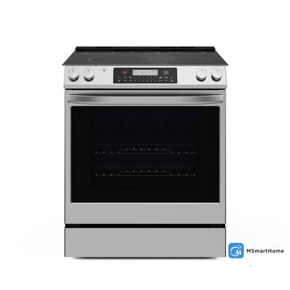 Midea 30 In. Slide-in Electric Range with 6.3 cu. ft. Self-Cleaning Oven in Stainless Steel, MES30S2AST