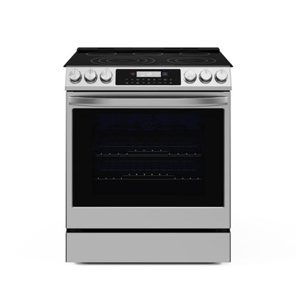 Midea 30 In. Slide-In Electric Range 6.3 cu. ft. Self-Cleaning Oven in Stainless Steel, MES30S4AST