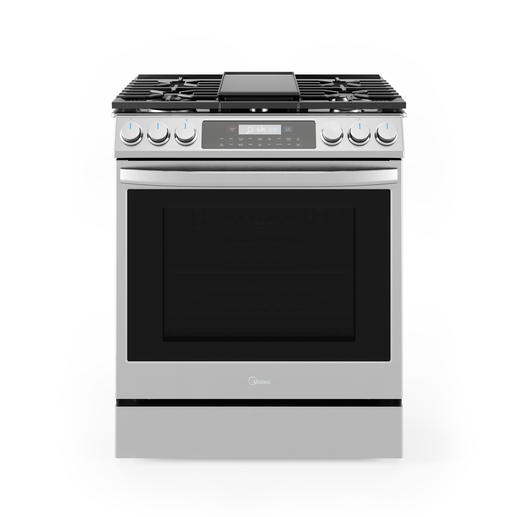 Midea 30 In. Slide-In Gas Range with 5 Burners and 6.1 cu. ft. Self-Cl –  Premium Home Source