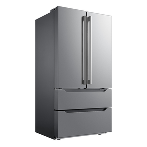 Midea 36 In. Counter Depth 22.5 cu. ft. 4-Door French Door Refrigerator, MRQ23B4AST