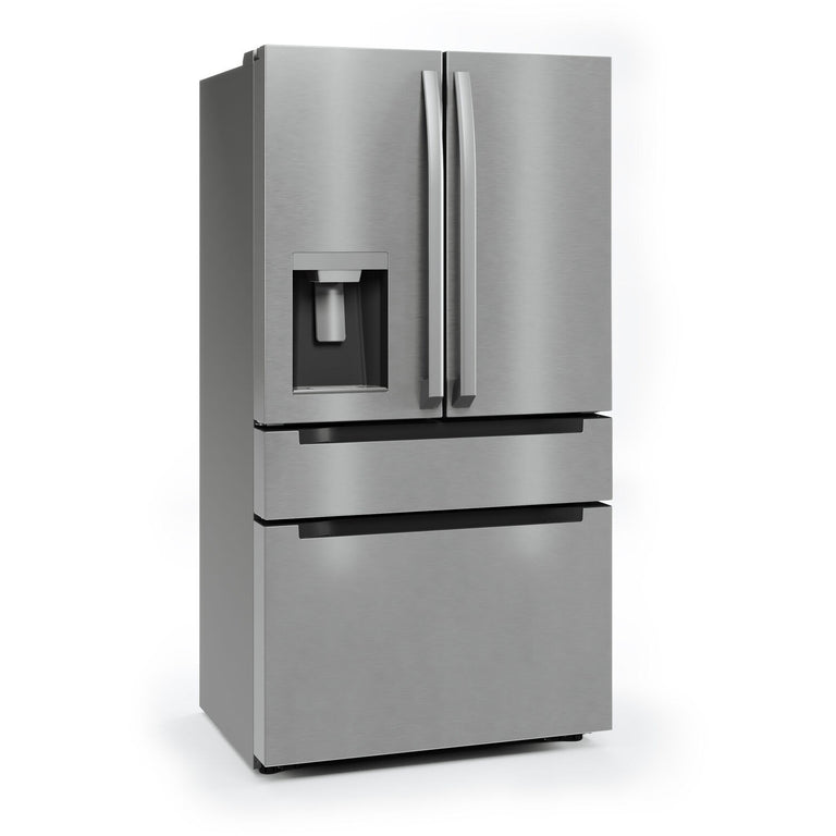 Midea 36 In. Counter Depth Refrigerator with Water Dispenser, Ice Maker, MRQ22D7AST