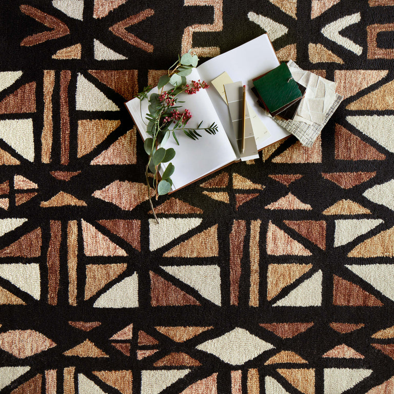 Loloi Rugs Nala Collection Rug in Spice, Black - 8'6" x 12'