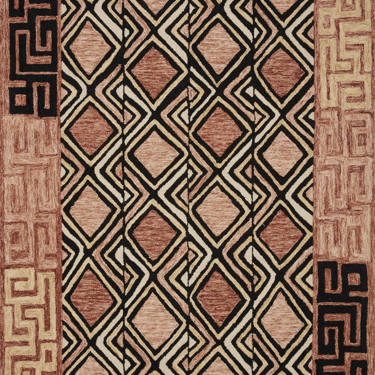 Loloi Rugs Nala Collection Rug in Rose, Black - 8'6" x 12'
