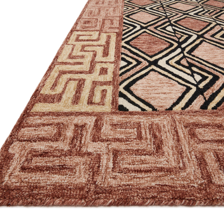 Loloi Rugs Nala Collection Rug in Rose, Black - 8'6" x 12'