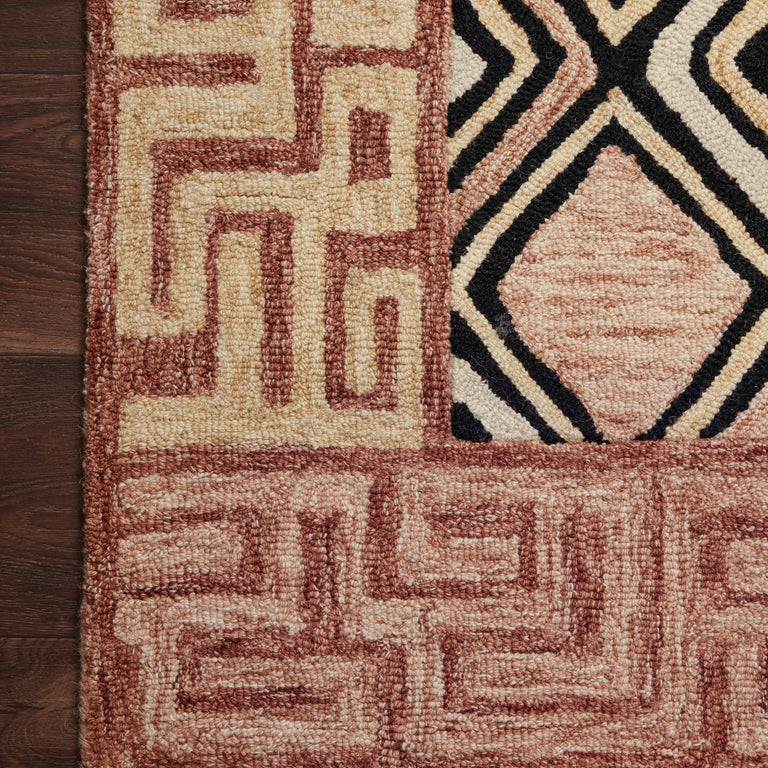 Loloi Rugs Nala Collection Rug in Rose, Black - 8'6" x 12'