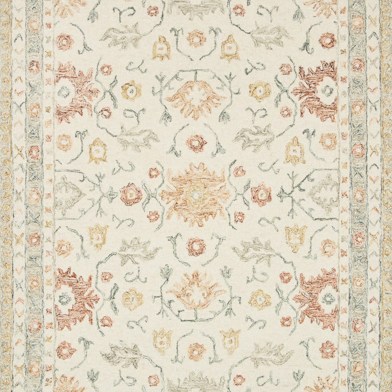 Loloi Rugs Norabel Collection Rug in Ivory, Rust - 9'3" x 13'
