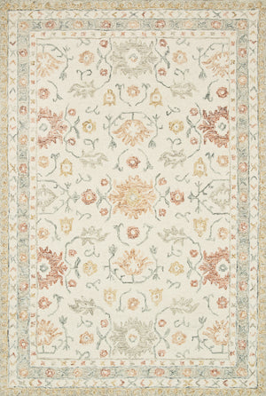 Loloi Rugs Norabel Collection Rug in Ivory, Rust - 9'3" x 13'