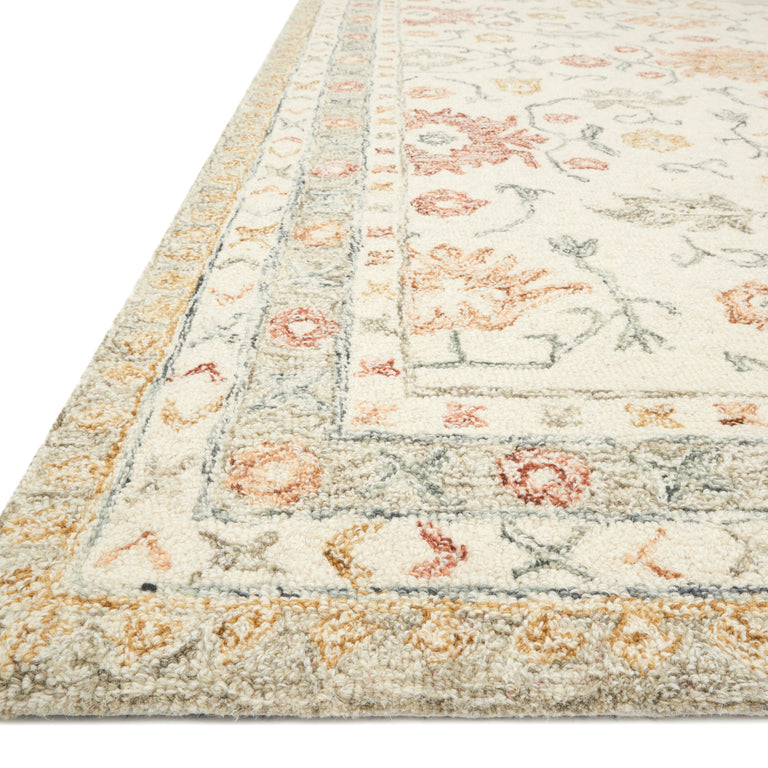 Loloi Rugs Norabel Collection Rug in Ivory, Rust - 9'3" x 13'