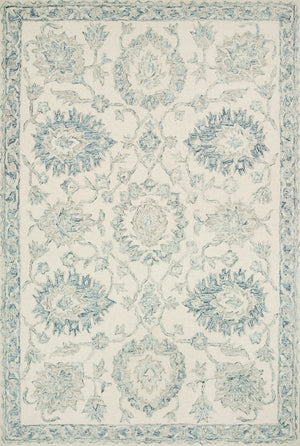 Loloi Rugs Norabel Collection Rug in Ivory, Blue - 9'3" x 13'