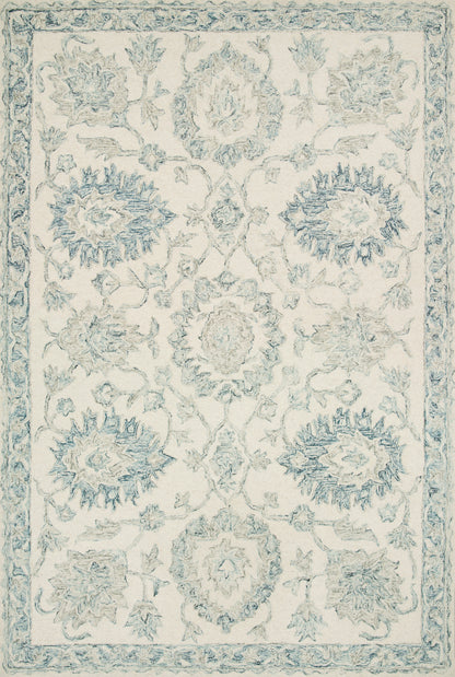 Loloi Rugs Norabel Collection Rug in Ivory, Blue - 9'3" x 13'