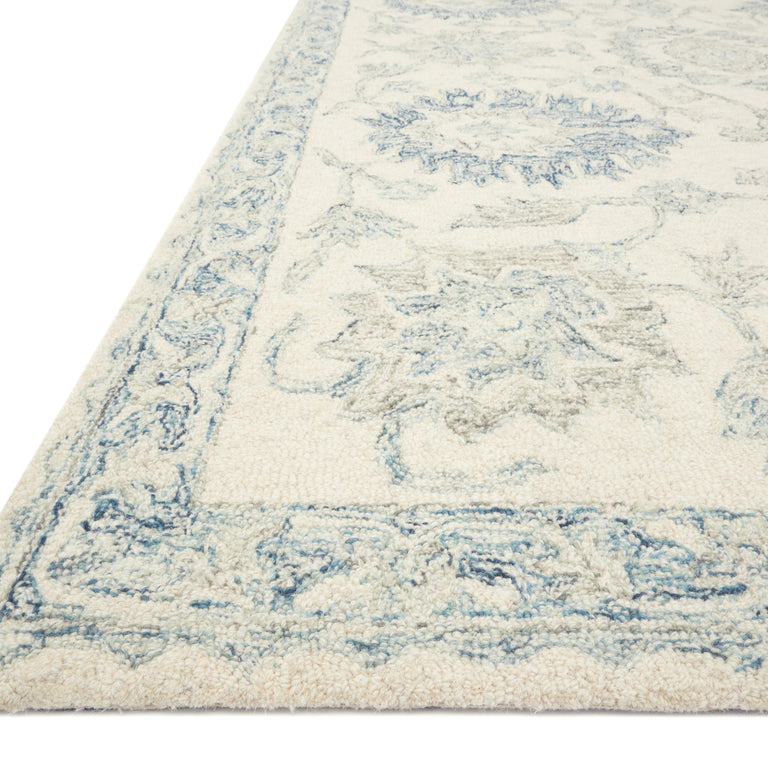 Loloi Rugs Norabel Collection Rug in Ivory, Blue - 8'6" x 12'