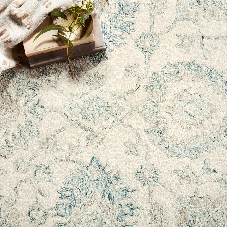 Loloi Rugs Norabel Collection Rug in Ivory, Blue - 9'3" x 13'