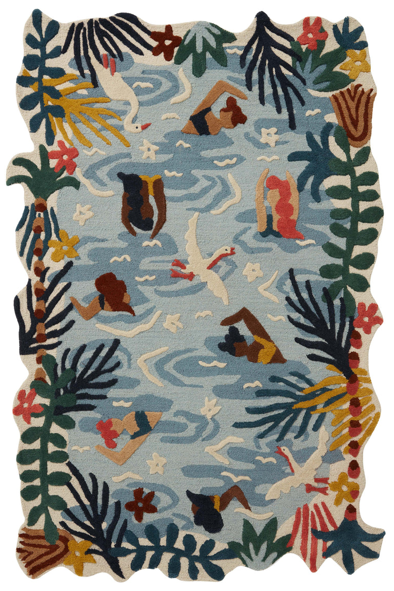 Loloi Rugs Optimism Collection Rug in Ocean, Multi - 7'9" x 9'9"