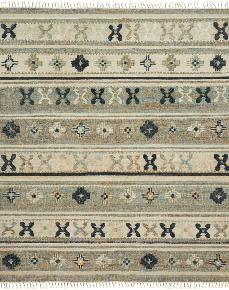Loloi Rugs Owen Collection Rug in Aqua, Ink - 9'3" x 13'