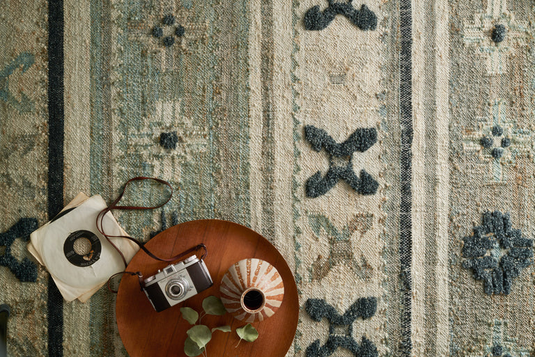 Loloi Rugs Owen Collection Rug in Aqua, Ink - 9'3" x 13'
