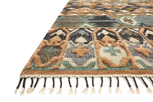Loloi Rugs Owen Collection Rug in Ocean, Camel - 9'3" x 13'