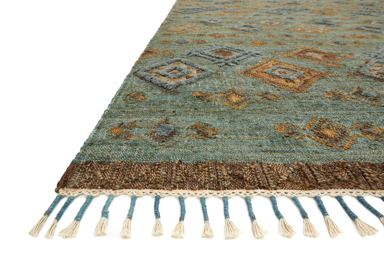 Loloi Rugs Owen Collection Rug in Sea, Blue - 9'3" x 13'