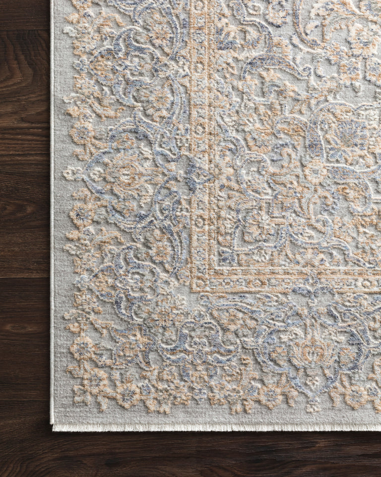 Loloi Rugs Pandora Collection Rug in Stone, Gold - 7'10" x 7'10"
