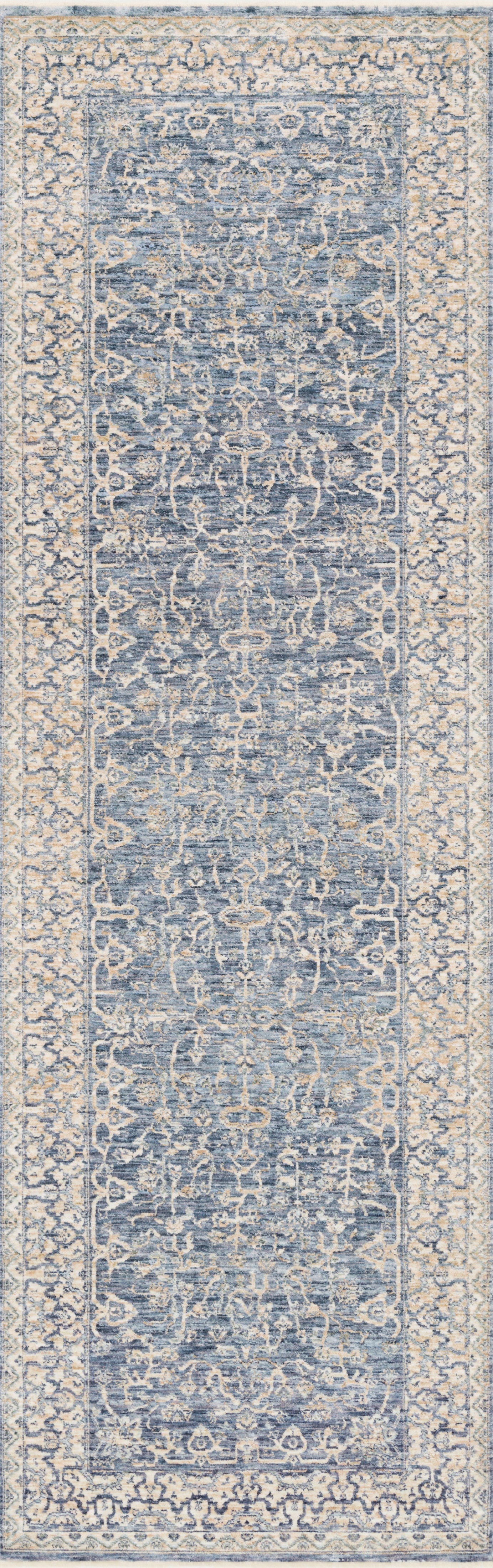 Loloi Rugs Pandora Collection Rug in Dark Blue, Ivory 9'6" x 12'5