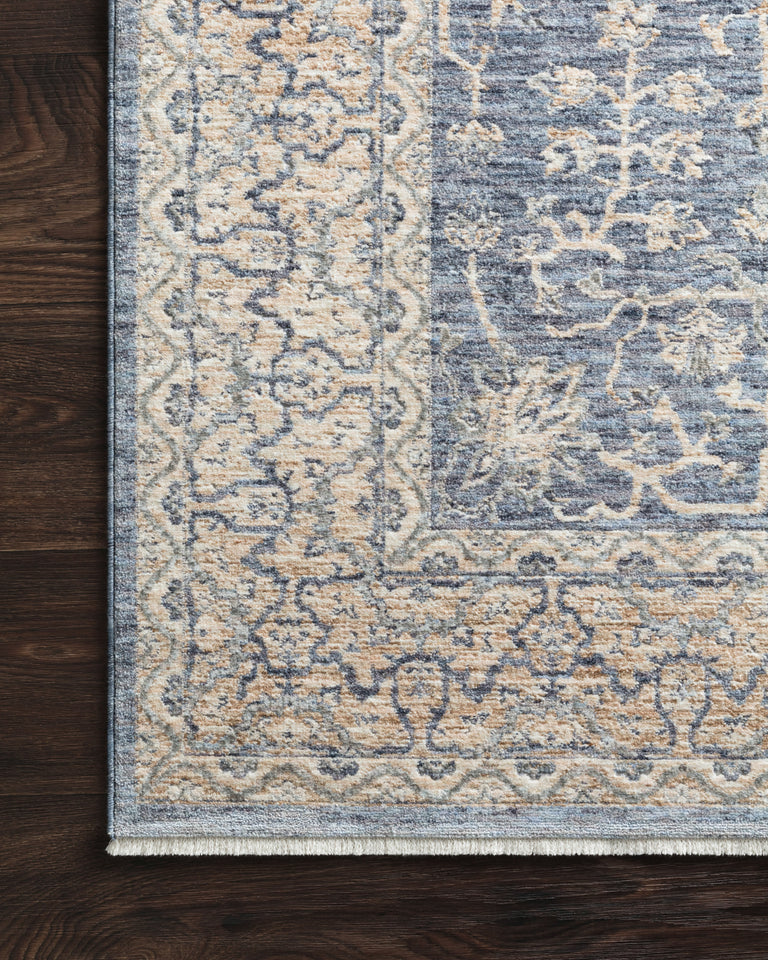 Loloi Rugs Pandora Collection Rug in Dark Blue, Ivory - 7'10" x 10'
