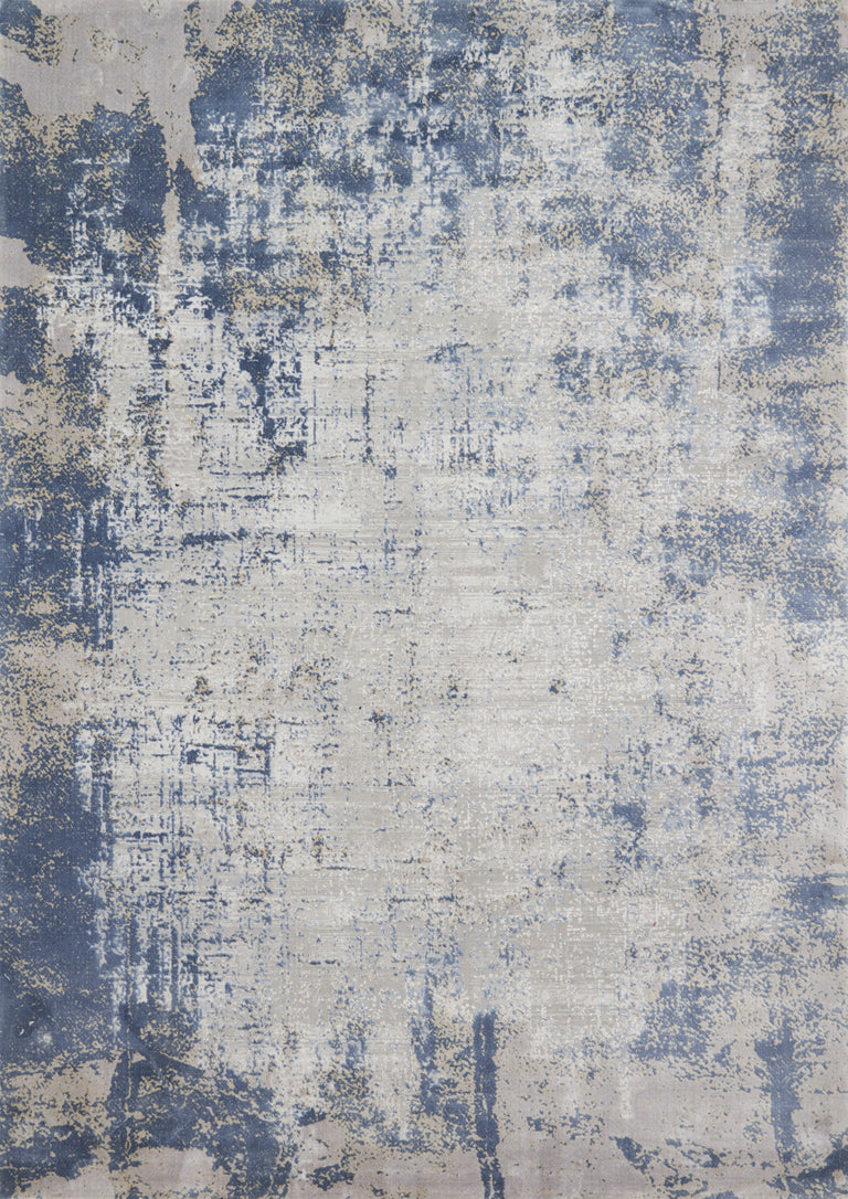 Loloi Rugs Patina Collection Rug in Denim, Grey - 7'10" x 7'10"