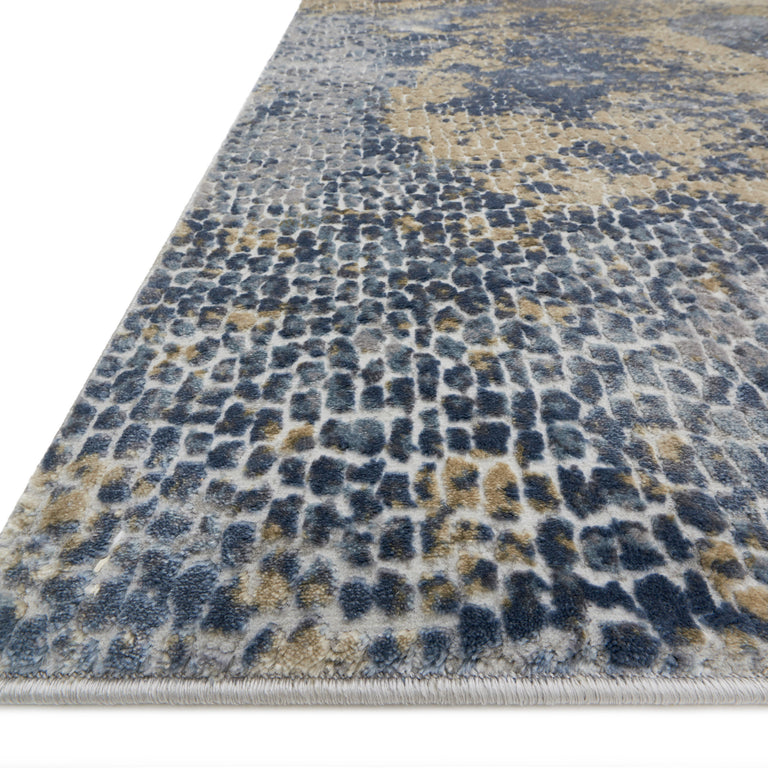 Loloi Rugs Patina Collection Rug in Ocean, Gold - 7'10" x 10'10"