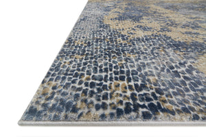 Loloi Rugs Patina Collection Rug in Ocean, Gold - 9'6" x 13'