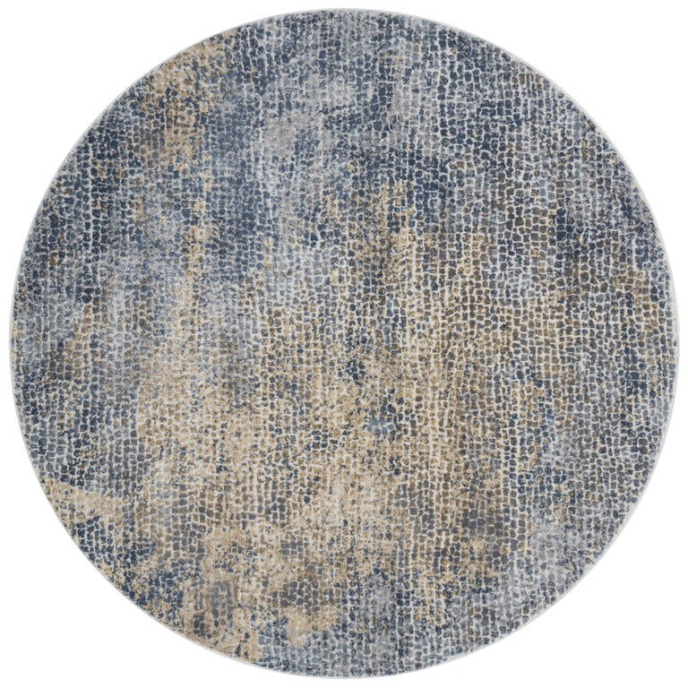 Loloi Rugs Patina Collection Rug in Ocean, Gold - 6'7" x 9'2"