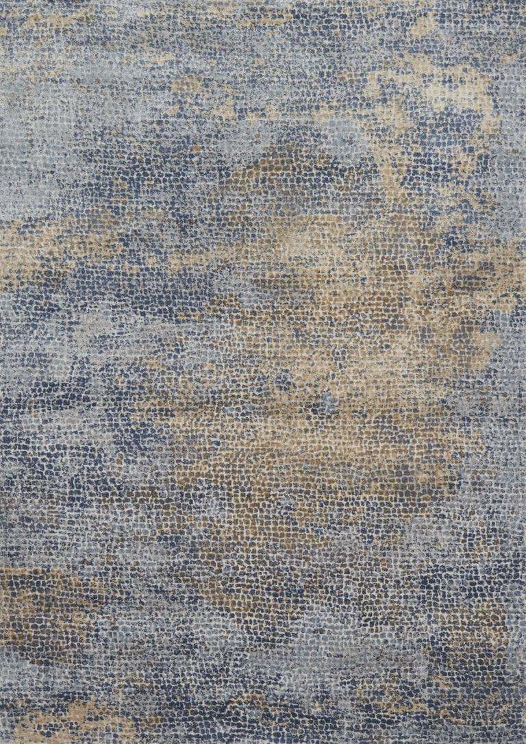 Loloi Rugs Patina Collection Rug in Ocean, Gold - 7'10" x 7'10"