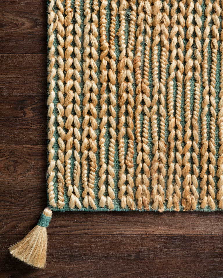 Loloi Rugs Playa Collection Rug in Aqua, Natural - 9'3" x 13'