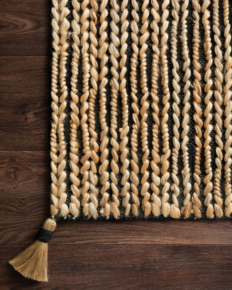 Loloi Rugs Playa Collection Rug in Black, Natural - 7'9" x 9'9"