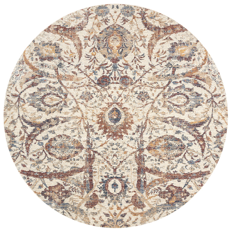 Loloi Rugs Porcia Collection Rug in Ivory, Multi - 7'10" x 7'10"