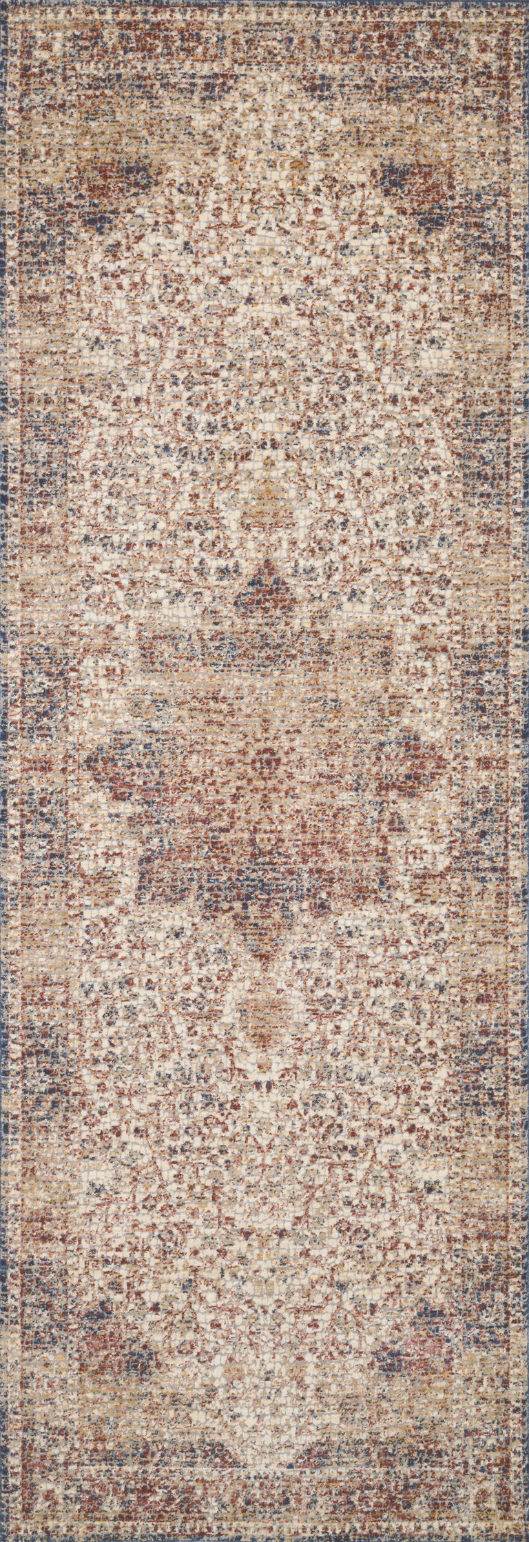 Loloi Rugs Porcia Collection Rug in Ivory, Red - 9'6" x 9'6"